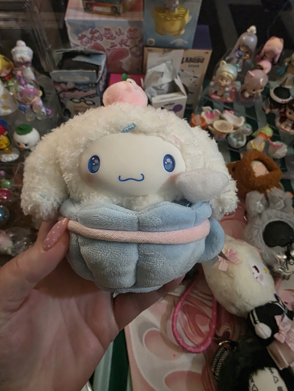 Cinnamoroll Plush Sculpted Pillow - Blue, White & Pink Accent